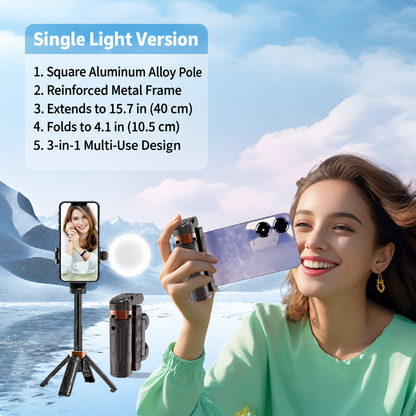 📸 WONEW Z3 Magnetic Selfie Stick Tripod – Zoomable Mini Palm Grip with Focus Adjustment Dial, 360° Rotation Stand, Bluetooth Remote & Universal MagSafe Phone Mount for Travel & Vlogging