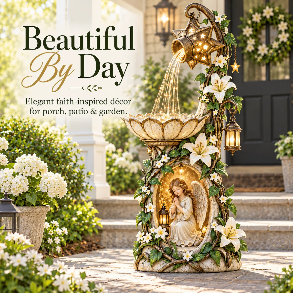🔥 Last Day 49% Off👼✨ Angel Starlight Garden Fountain™ – Faith-inspired Lighted Outdoor Decor