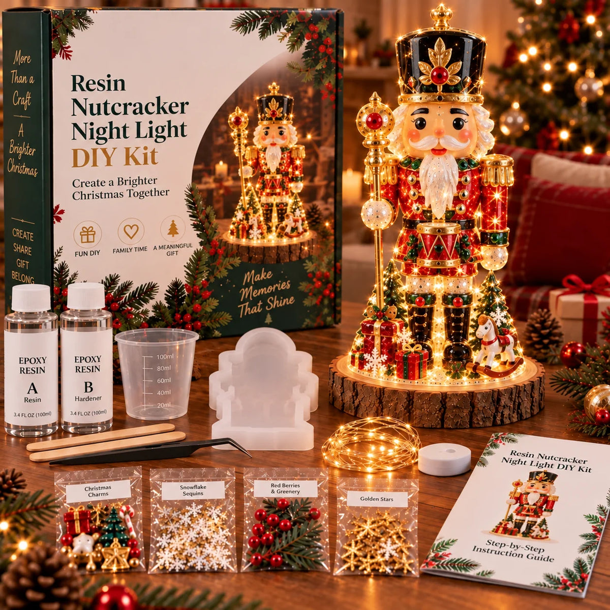 🎄 DIY Christmas Tree Night Light Kit — 💕 Step-by-Step Guide Included