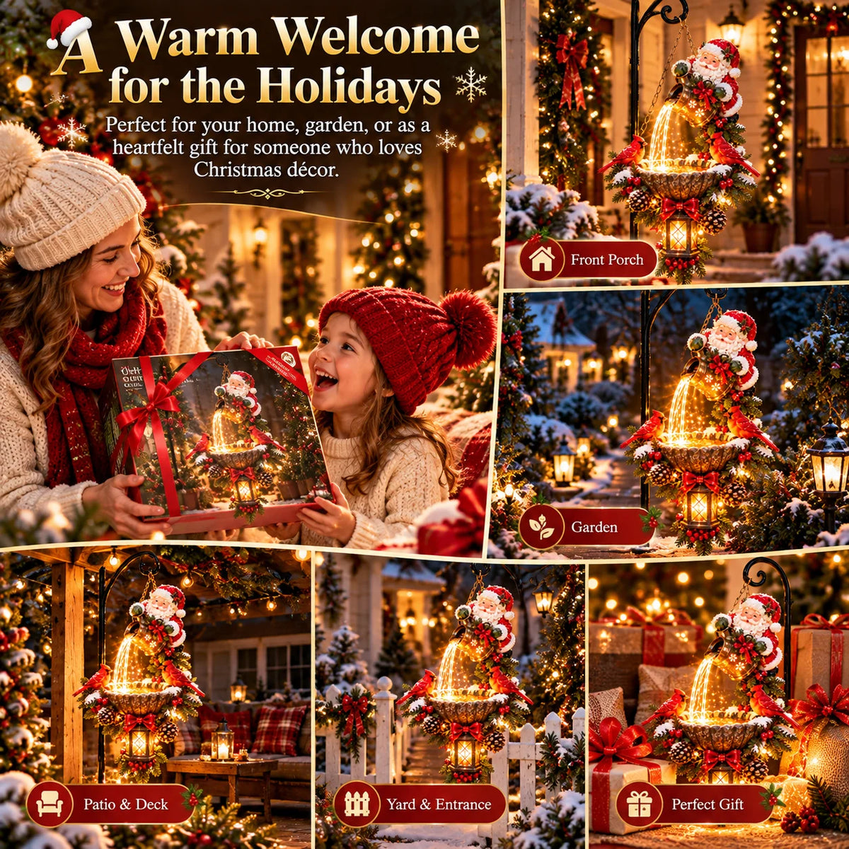 🔥Last Day 50% OFF-🎄 Santa’s Magical Light Pour – Cardinal Christmas Hanging Garden Lantern
