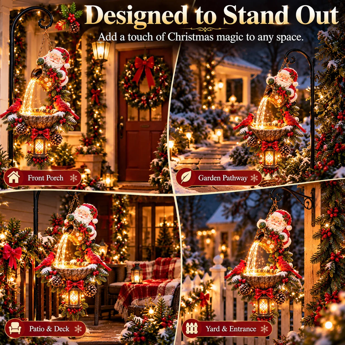 🔥Last Day 50% OFF-🎄 Santa’s Magical Light Pour – Cardinal Christmas Hanging Garden Lantern