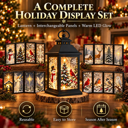 🎄 Interchangeable Crystal Lantern – Festive LED Holiday Decoration