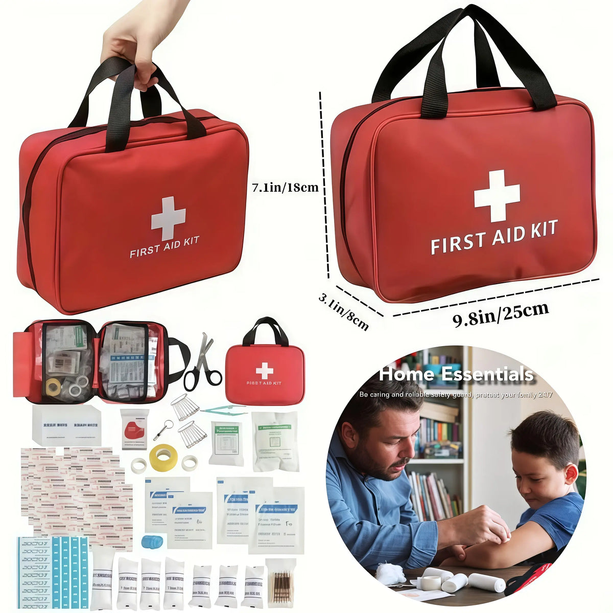 330-Piece Waterproof First Aid Kit – Compact Emergency Kit for Home, Car & Travel