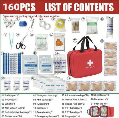 330-Piece Waterproof First Aid Kit – Compact Emergency Kit for Home, Car & Travel