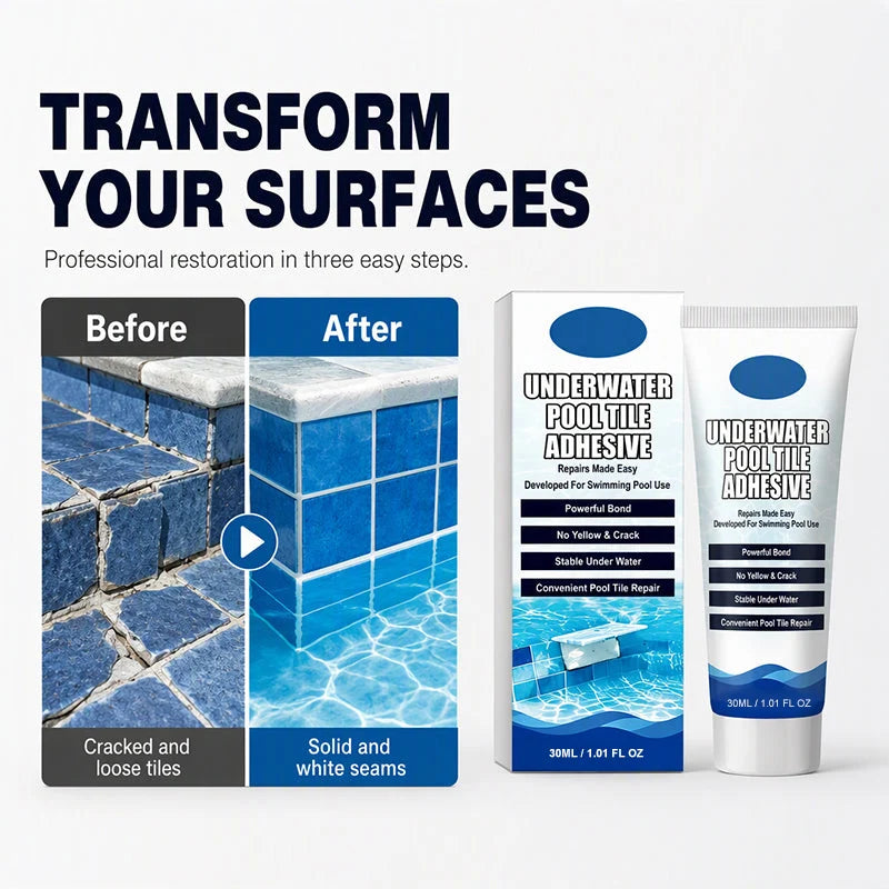 🥳2026 HOT SALE🥳💞50K+ SOLD!💦High Strength Underwater Pool Tile Adhesive🛠️