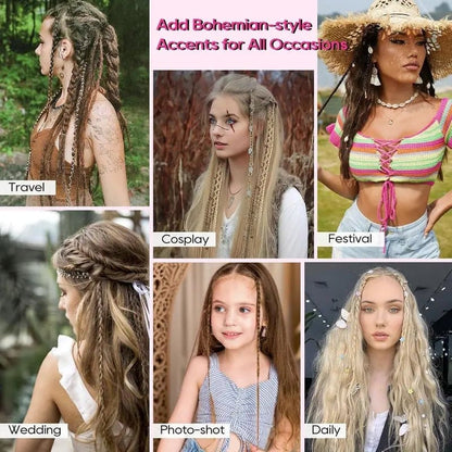 ✨ Boho Beaded Clip-In Braids – Effortless Festival & Everyday Hair Transformation