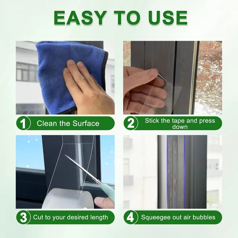 💨 Waterproof Clear Window Seal Tape – Help Keep Cold Air Out