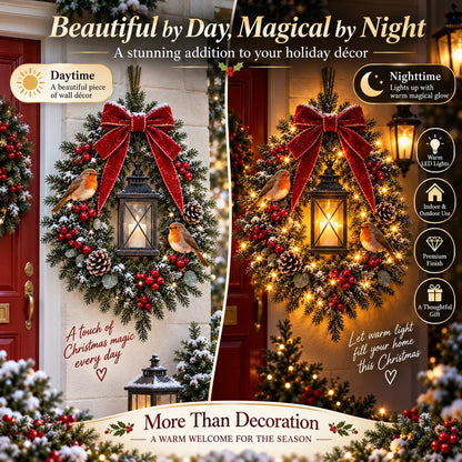 🎄✨ Last Chance – 49% OFF! 🐦 A Robin Glow™ Lighted Christmas Wreath – Bring Holiday Magic to Your Door!