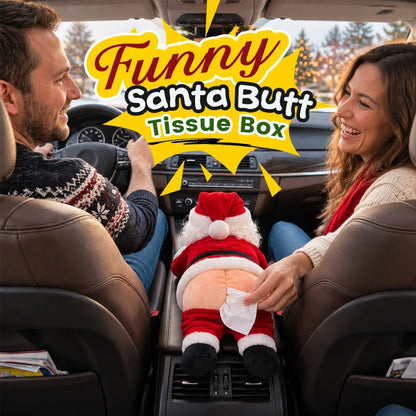 Naughty Santa Butt Tissue Holder – Funny Christmas Gift & Holiday Decor