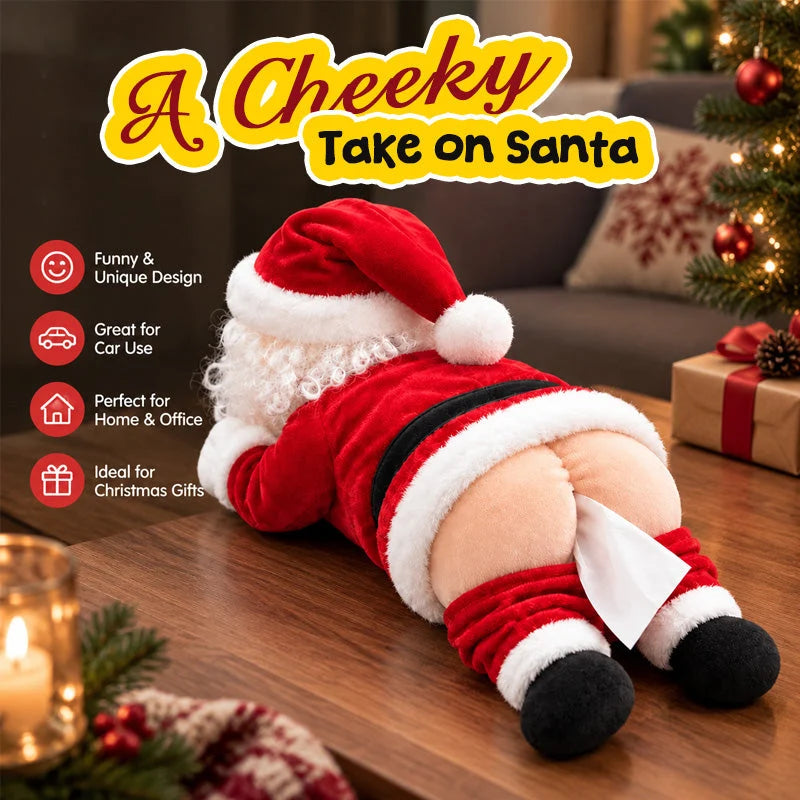 Naughty Santa Butt Tissue Holder – Funny Christmas Gift & Holiday Decor