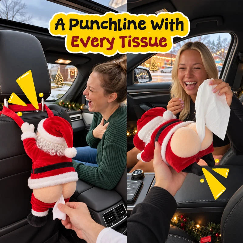 Naughty Santa Butt Tissue Holder – Funny Christmas Gift & Holiday Decor