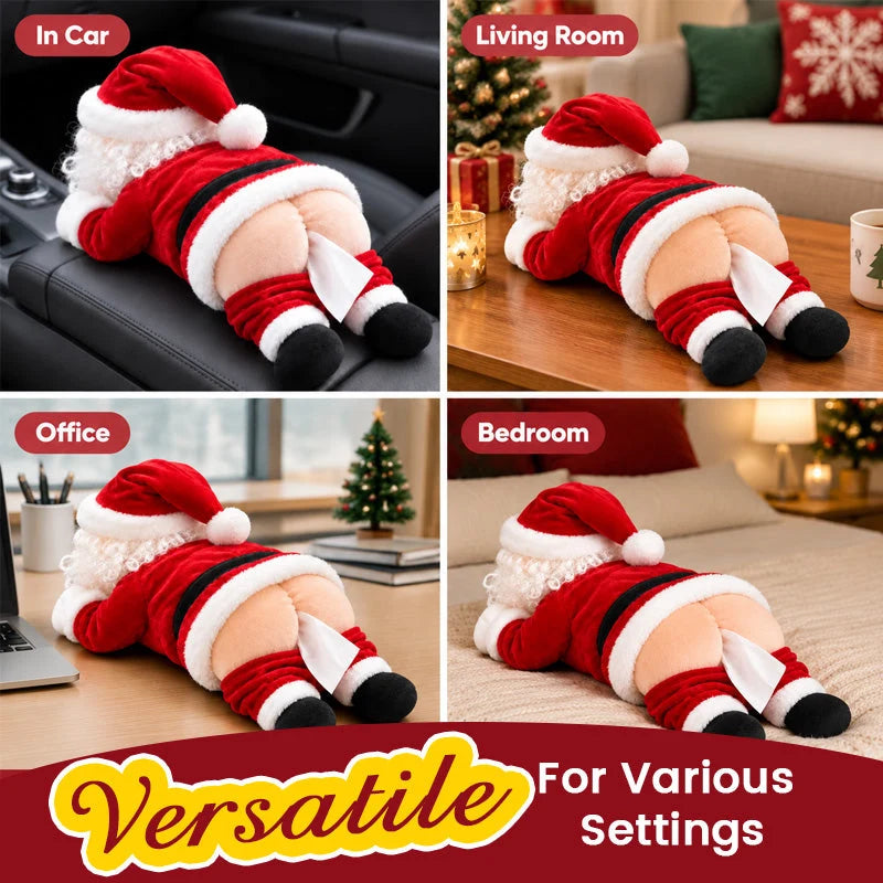 Naughty Santa Butt Tissue Holder – Funny Christmas Gift & Holiday Decor