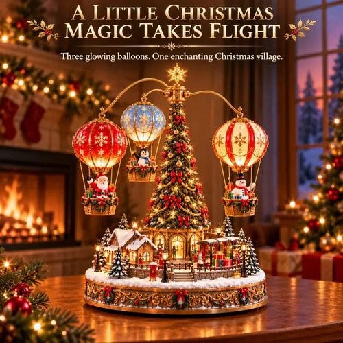 🎅🎈 Santa’s Sky Journey – Animated Lighted Christmas Balloon Village🎈