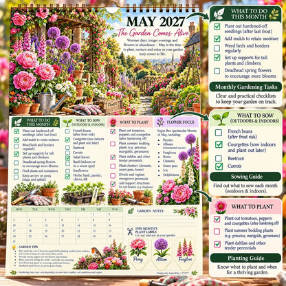 🌿2027 Four Seasons Gardening Calendar & Monthly Planner | Planting Guide, Garden Tasks & Plant Labels🌱