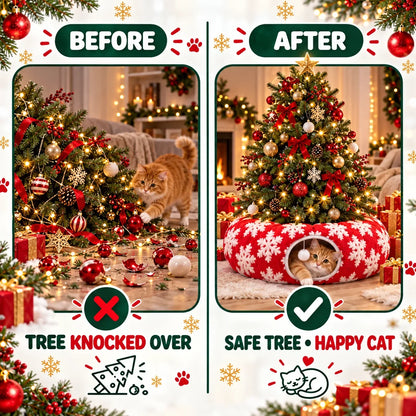 🐱Christmas Tree Cat Tunnel🎄 The Ultimate Cat-Proof Tree Skirt & Hideaway 🐾