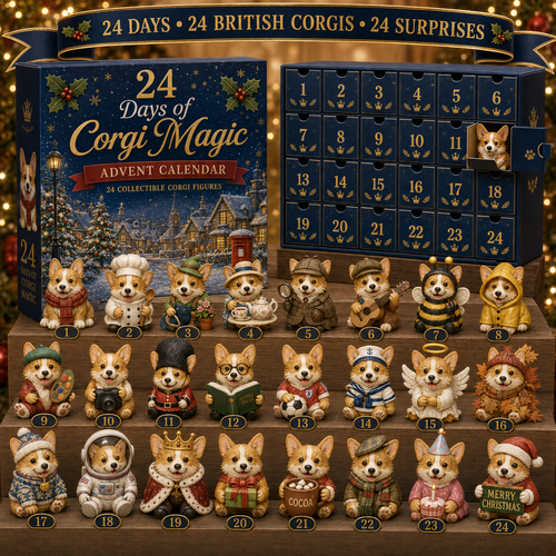 CHRISTMAS KICKOFF 49% OFF - 2026 British Corgis Blind Box - 24‑Day Festive Countdown, Corgi Figurines Blind Box