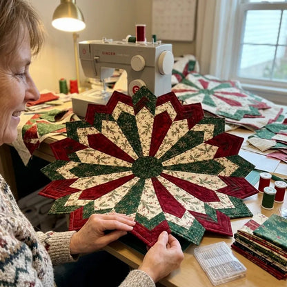 💯Holiday Star Table Topper Quilting Template Set
