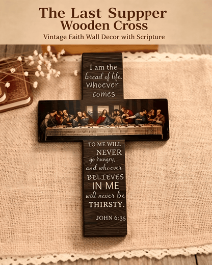 The Last Supper Vintage Wooden Cross Wall Decor