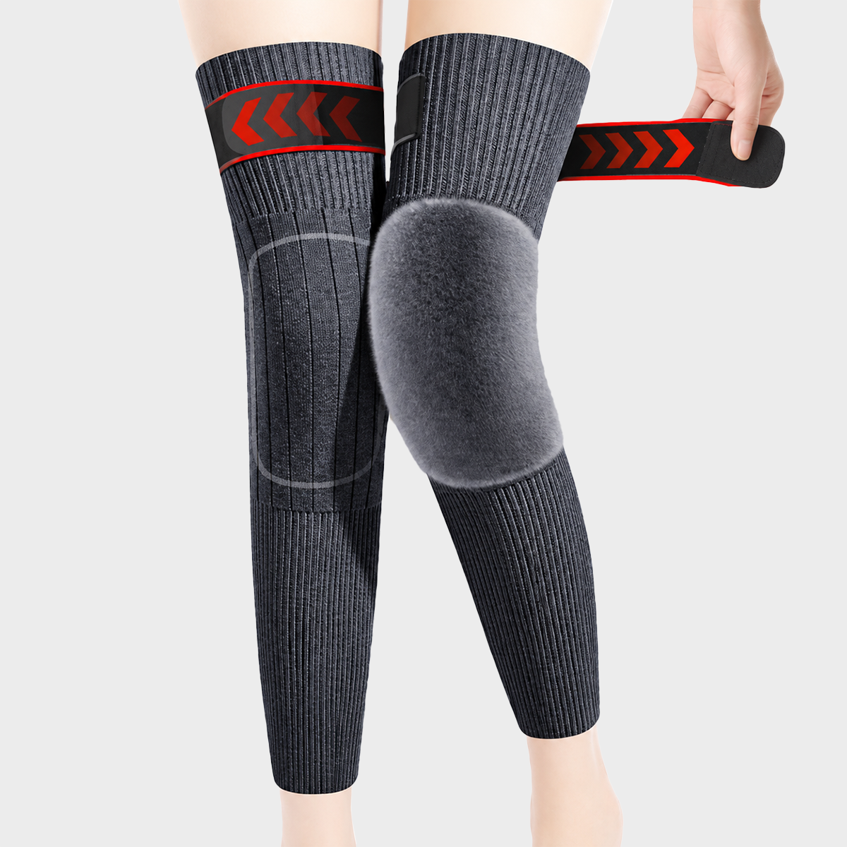 Long Knee Pads for Men and Women, One Size with Thick Wool Lining ??