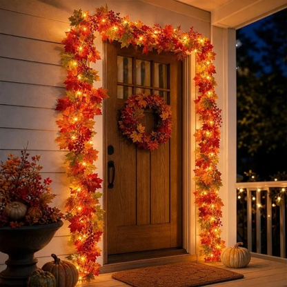 🍁On Sale Today Only🍂Fall Wreath with Pumpkin Maple Leaves🎃