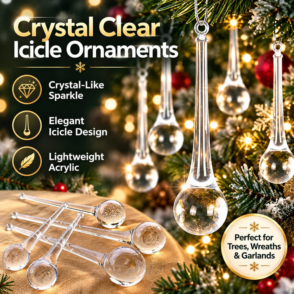 🎄💎✨ Crystal Teardrop Ornaments — Add Sparkle to Your Christmas!