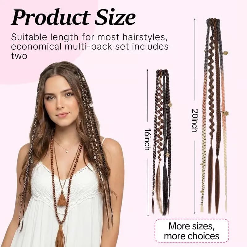 ✨ Boho Beaded Clip-In Braids – Effortless Festival & Everyday Hair Transformation