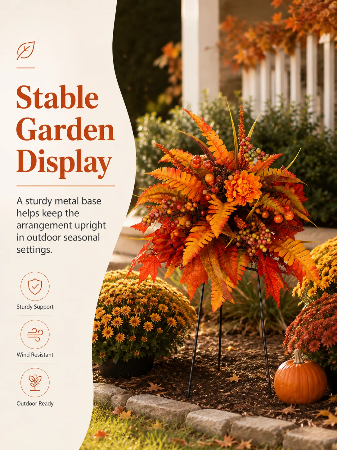 ✨Fall Floral Garden Stake – Instant Autumn Charm for Your Yard