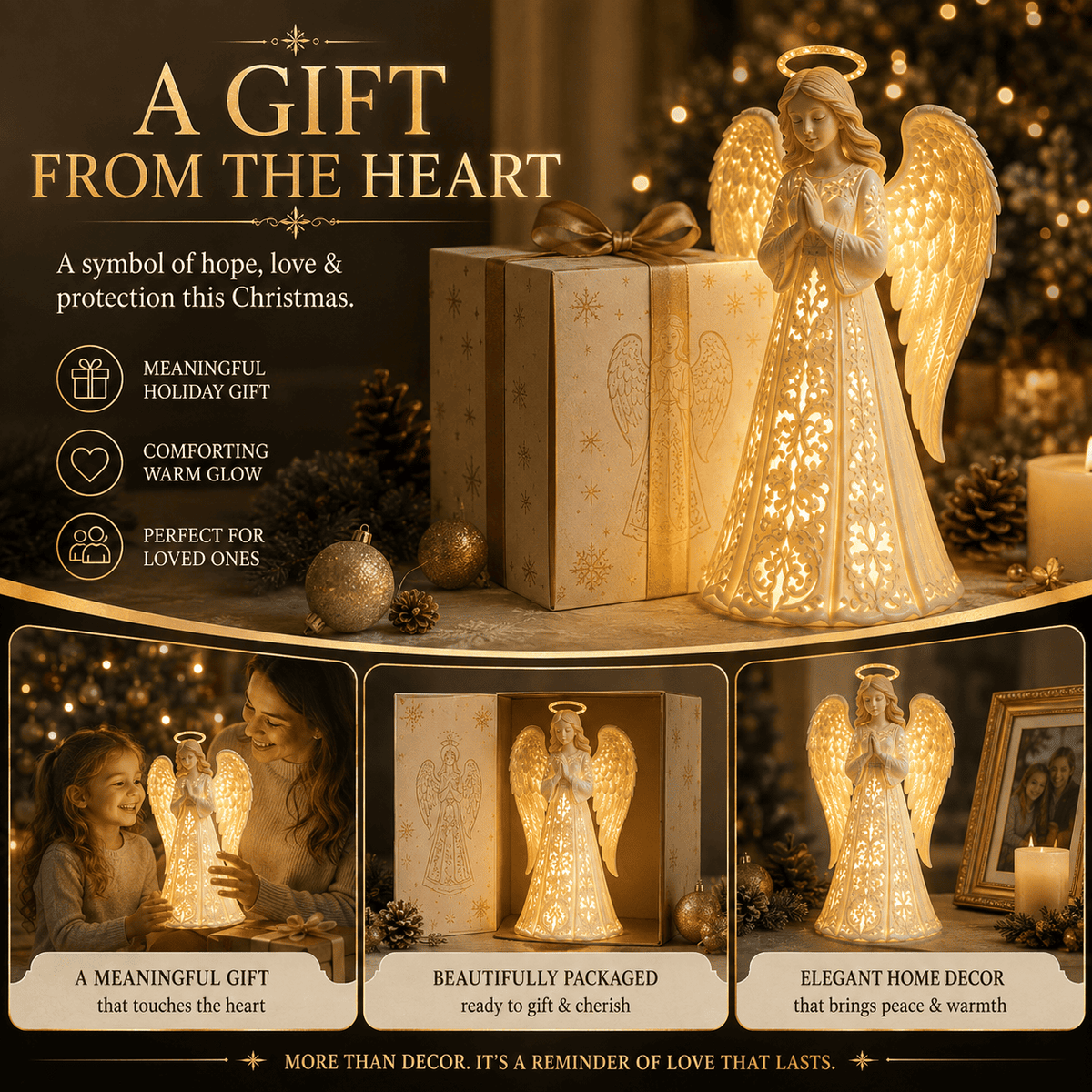 🪽✨ Angel Christmas Guardian Light – A Symbol of Hope, Love & Protection