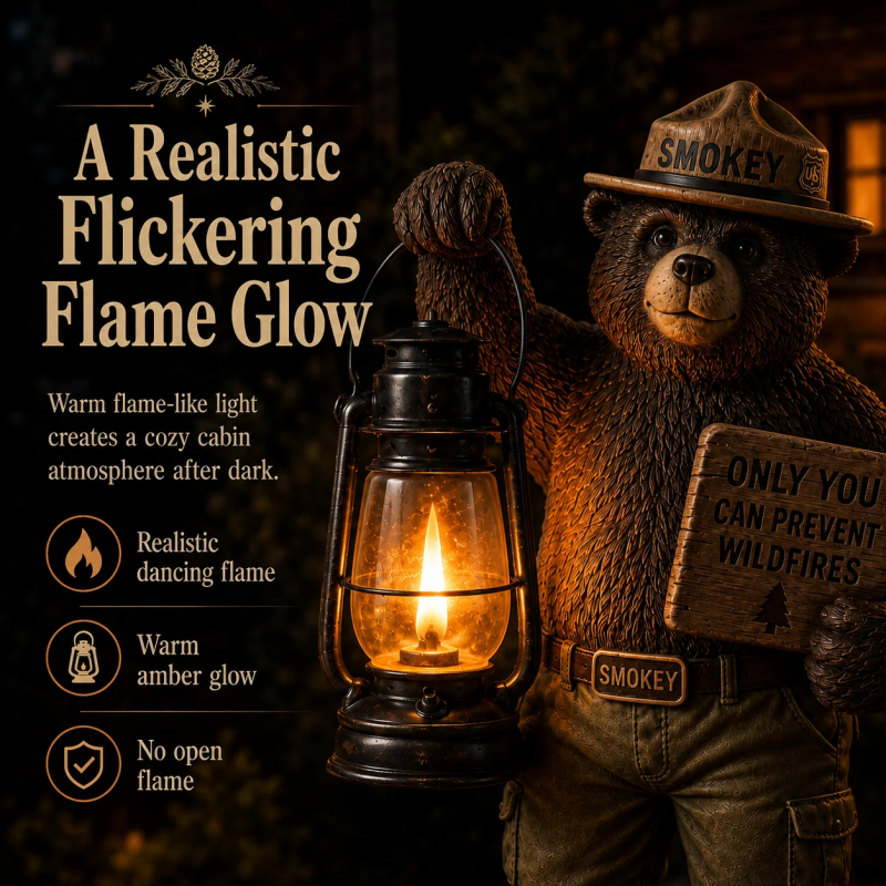 Solar Forest Ranger BearLantern Statue