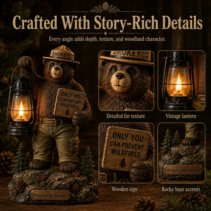 Solar Forest Ranger BearLantern Statue
