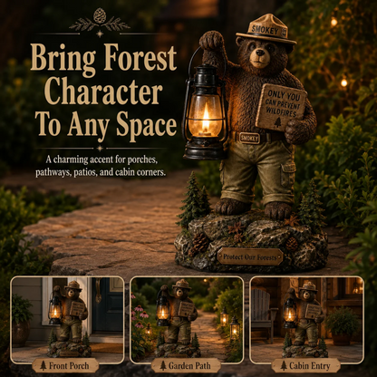 Solar Forest Ranger BearLantern Statue