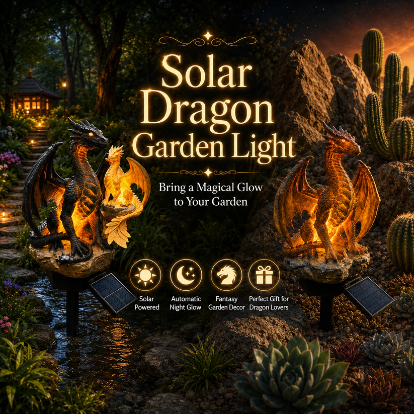 Solar Dragon Garden Light Set Outdoor Decor