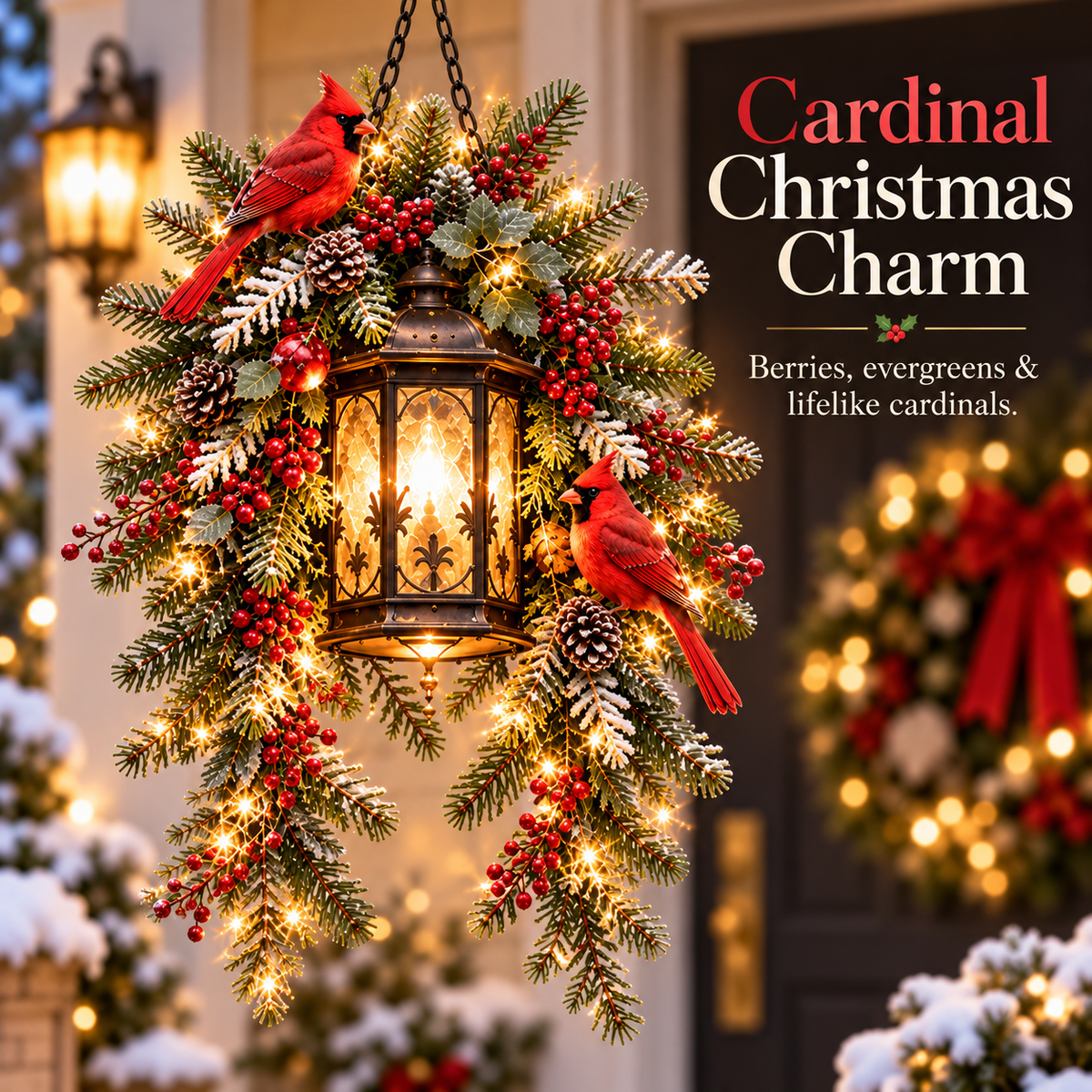 🎄 ✨ Light Up Your Christmas – Pre-Lit Lantern & Evergreen Porch Decor | 6 Festive Styles