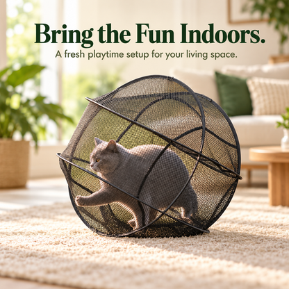 🐾 Portable 360° Cat Playpen – Their Safe Little Space Anywhere！！！