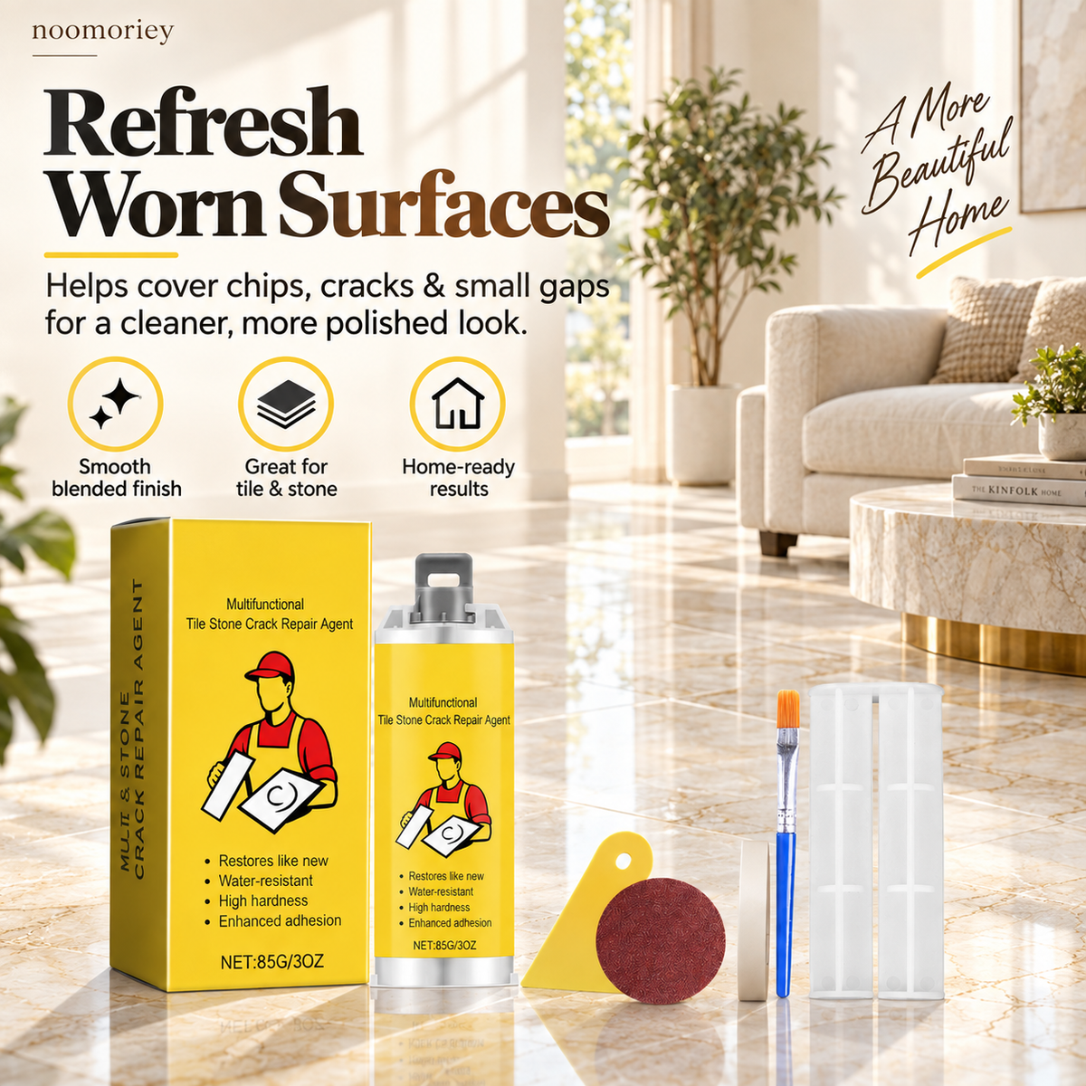 🔥Quick-Drying Tile Repair Glue - Complete Tool Kit for DIY – Fix Cracks Permanently in Minutes!✨