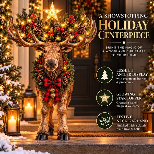 🎄 Woodland Christmas Moose™ – Lighted Holiday Decor