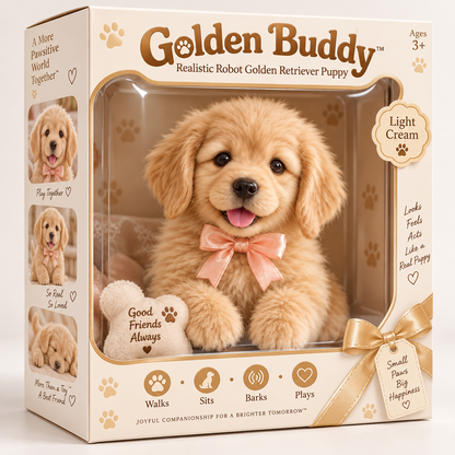 🎁🐶 HOT SALE 49% OFF – Lifelike Robotic Golden Retriever Puppy | The Cutest Christmas Gift ✨🎄