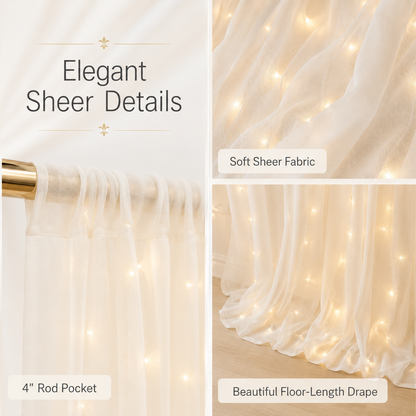 Dreamy Tulle Curtain Lights Set