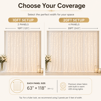 Dreamy Tulle Curtain Lights Set