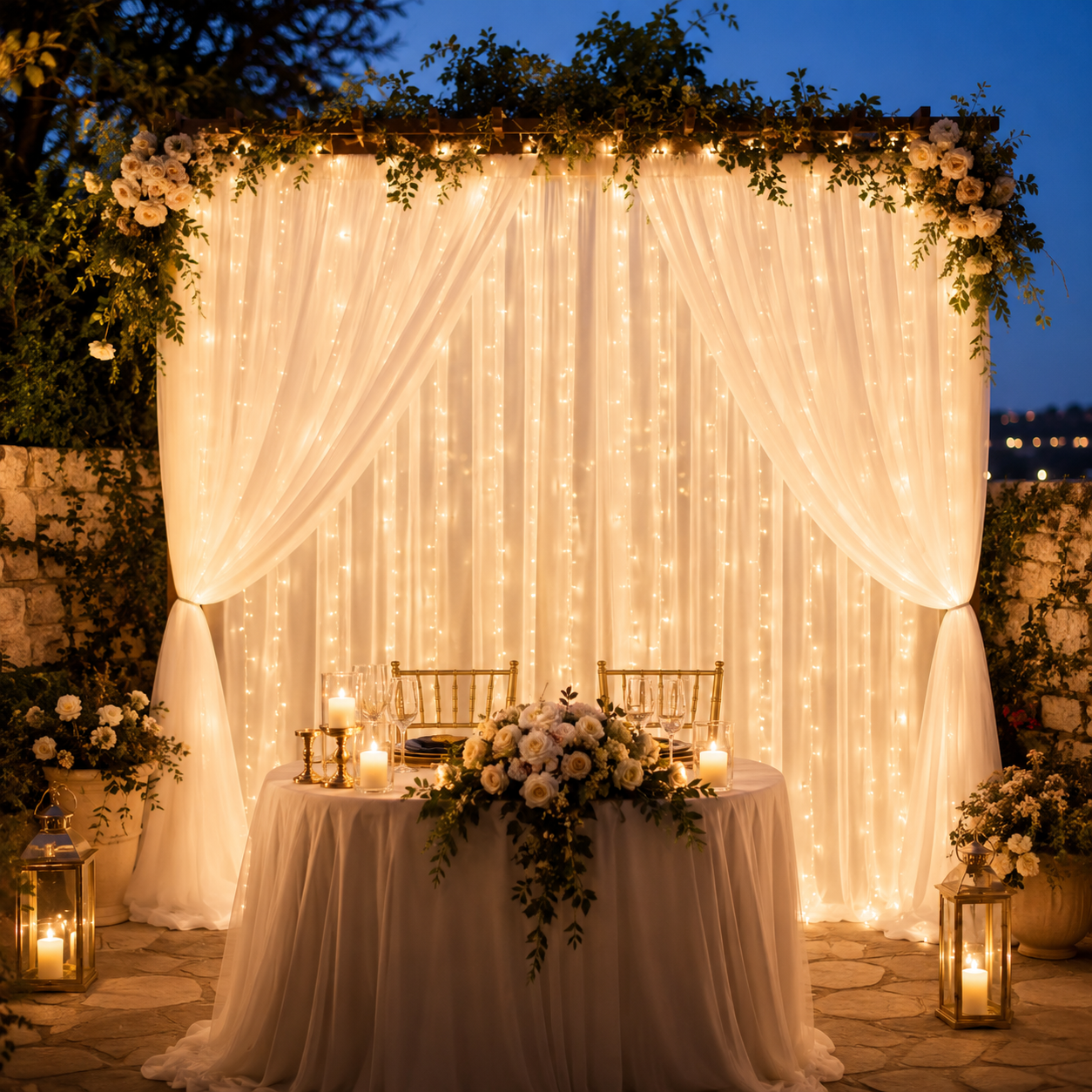 Dreamy Tulle Curtain Lights Set