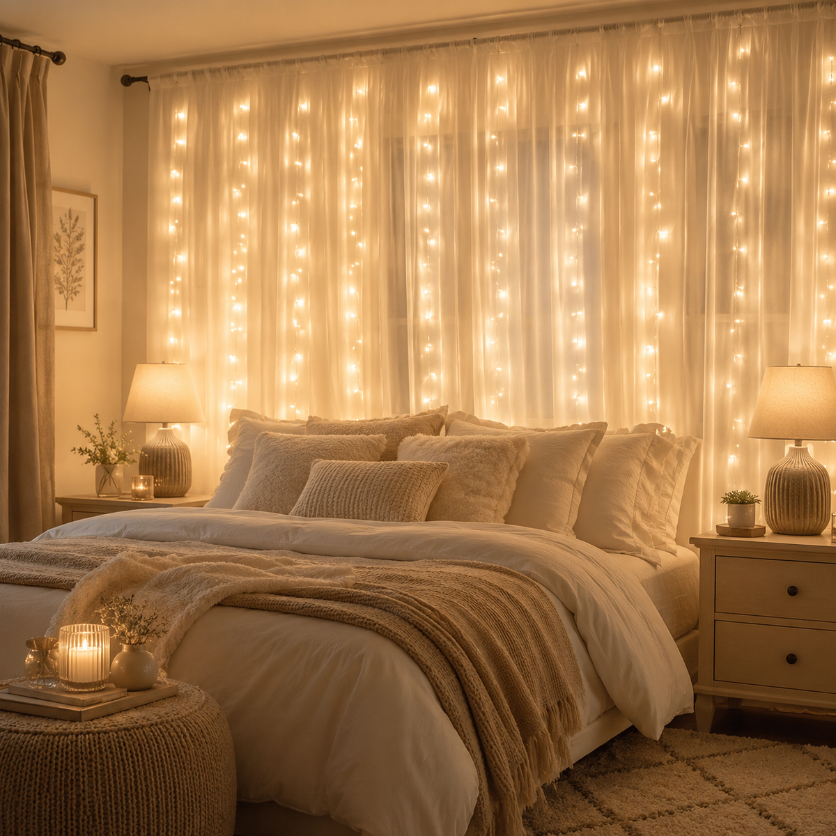Dreamy Tulle Curtain Lights Set