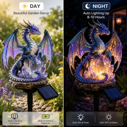 🔥HOT SALE✨ Amethyst Crystal Dragon🐉Solar Dragon Crystal Garden Light