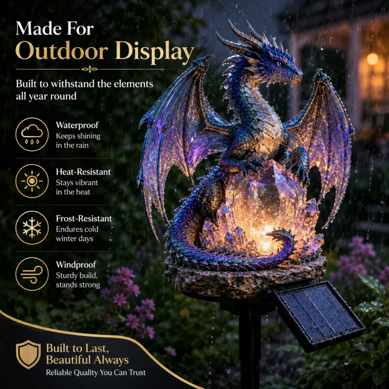 🔥HOT SALE✨ Amethyst Crystal Dragon🐉Solar Dragon Crystal Garden Light