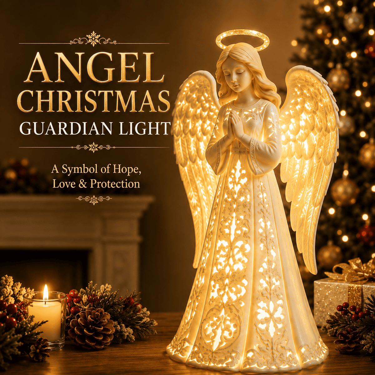 🪽✨ Angel Christmas Guardian Light – A Symbol of Hope, Love & Protection