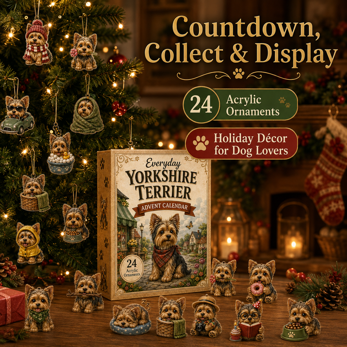 Yorkshire Terrier Advent Calendar 2026 - 24-Day Festive Countdown