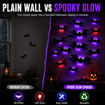 🔥Halloween Early Bird Sale🎃3D LED BAT DECORATION🦇✨