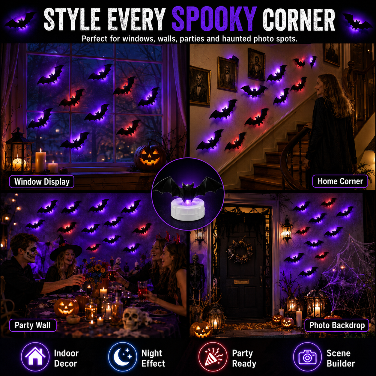 🔥Halloween Early Bird Sale🎃3D LED BAT DECORATION🦇✨