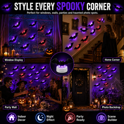 🔥Halloween Early Bird Sale🎃3D LED BAT DECORATION🦇✨