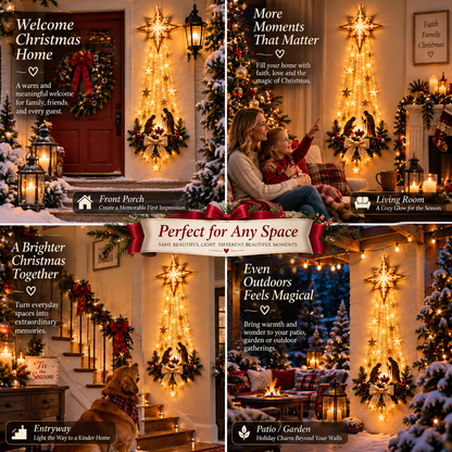 ✨ Bethlehem Guiding Light™ – Lighted Nativity Starfall Christmas Wall Decor ✝️