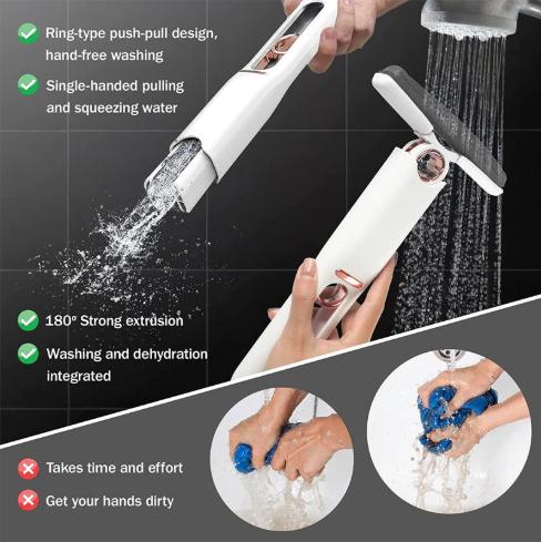 Mini Self-Squeezing Sponge Mop, All-Round Household Water Remover